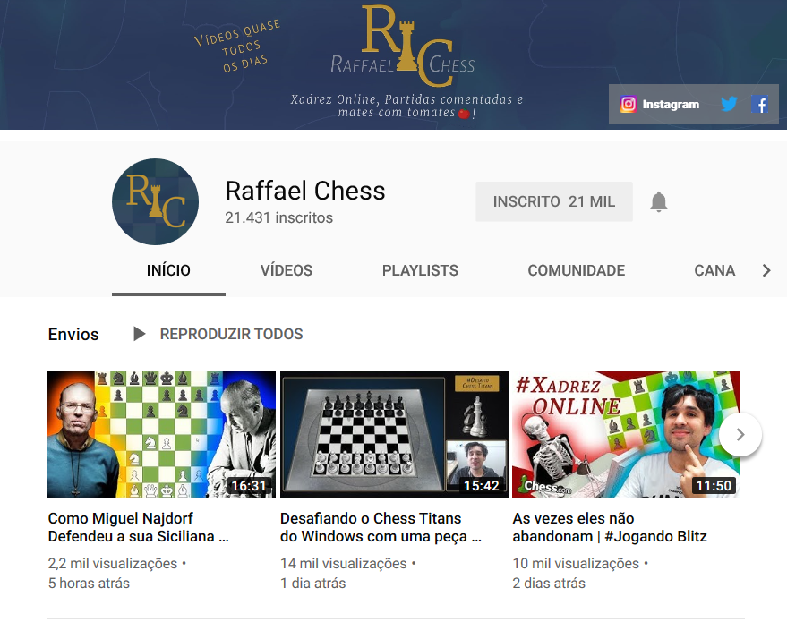 Raffael Chess: canal exponencial!
